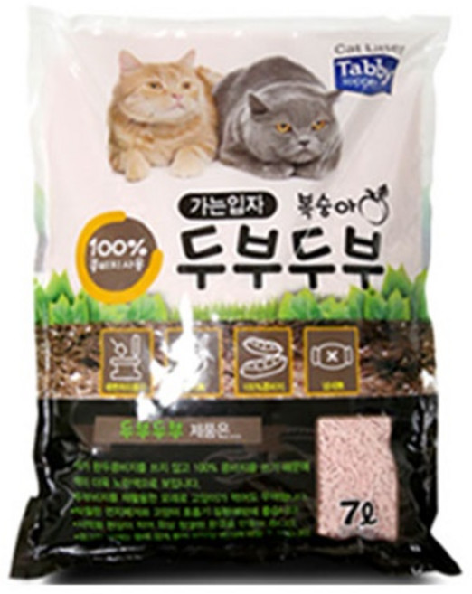 테비토퍼 두부두부 고양이모래, 7L, 6개, 복숭아