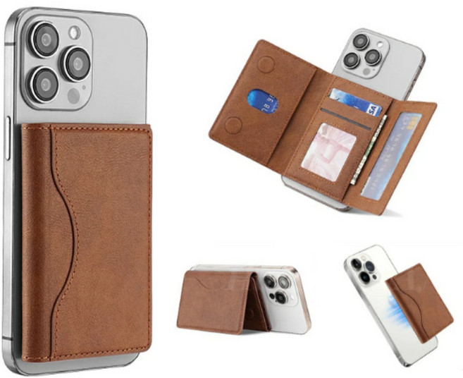 강력자석 볼라비 맥세이프 호환 카드지갑 애플 아이폰 mac safe 호환 가죽 지갑, 1개, 레더 브라운