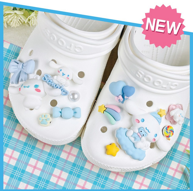 풍성한 구성 꿈나라 산리오 캐릭터 실내화 악세사리 꾸미기 세트(6pcs)