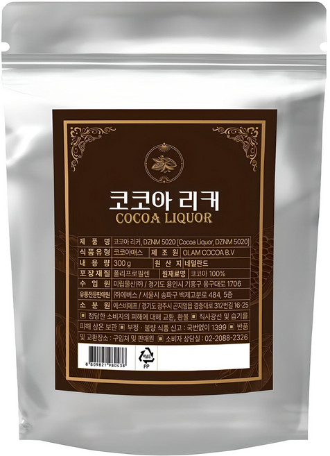 리커 카카오 다크초콜릿 코코아매스 100%, 300g, 1개