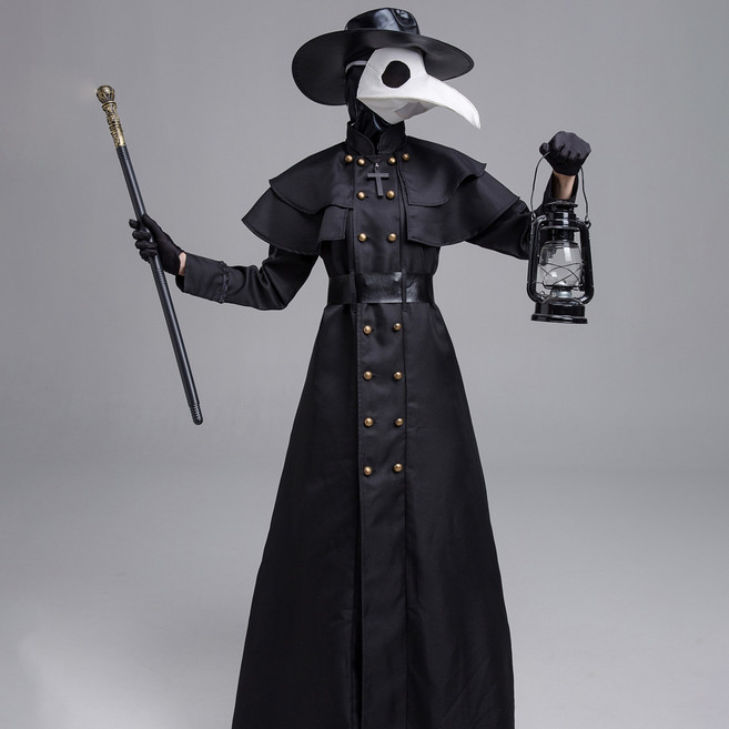 스투피드 [9D] 프리미엄 코스튬 의상, 1개, 메디코델라 흑사병 가면 의상 풀세트 (여성용)