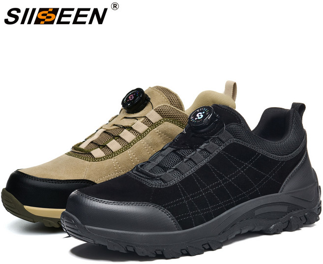 SIISEEN남성 사계절 안전화 다이얼 버튼 미끄럼 방지 편한 작업화S-2511
