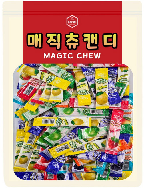 다파니 매직츄캔디 과일맛 대용량 개별포장 100개입, 100개