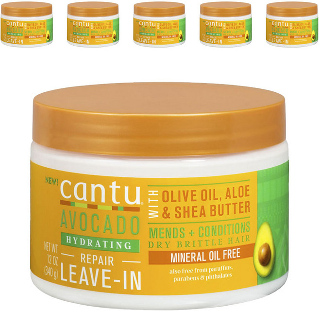 칸투 아보카도 하이드레이팅 리페어 리브-인 드라이 부스스한 모발, 6개, 340g
