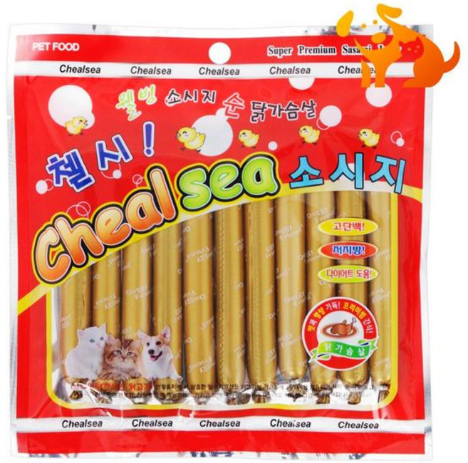 첼시 프리미엄 닭가슴살 소세지 11개입 강아지 소시지 간식, 11개, 10g