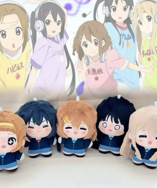 K-ON! 케이온 10cm 솜인형 방과후 티타임 키링 인형 유이 미오 리츠 무기 아즈사, 뽀짝강아지 파우치(인형과 함께 구매 필수!), 1개