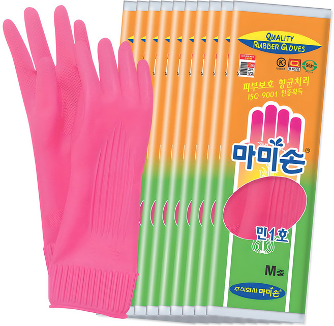 마미손 고무장갑 민1호, 중(M), 10개