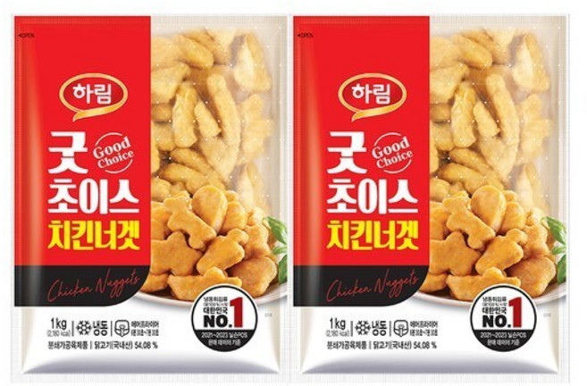하림 굿초이스 치킨너겟, 1kg, 2개