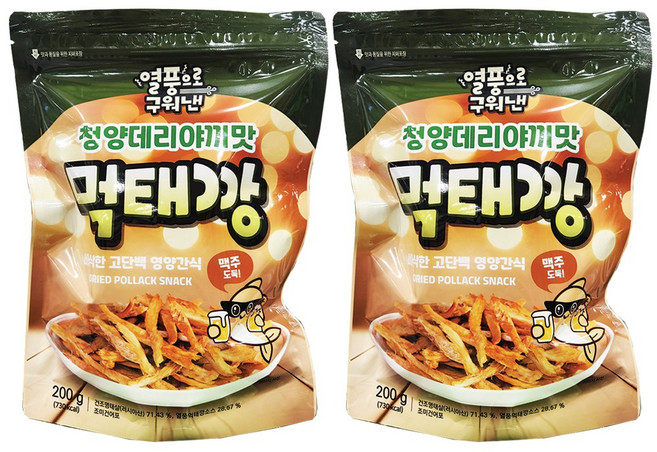 열풍으로 구워낸 청양 데리야끼 먹태깡, 2개, 200g