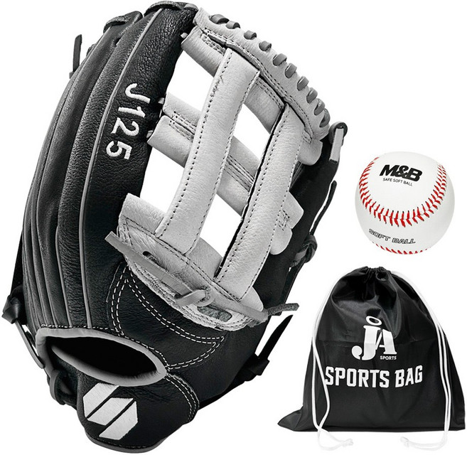 썬버드 천연가죽 돈피 야구글러브 세트, 1세트, 우투(왼손착용)