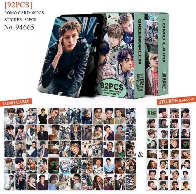 92개/세트 코르티스 그린그린트 팝 로모 스타 포토카드 사진 팬 컬렉션, 04 945