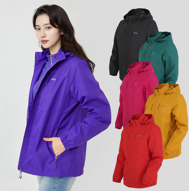 아센티 여성 바람막이 자켓 하이 등산 아웃도어 잠바 기능성 단체복 후드 385
