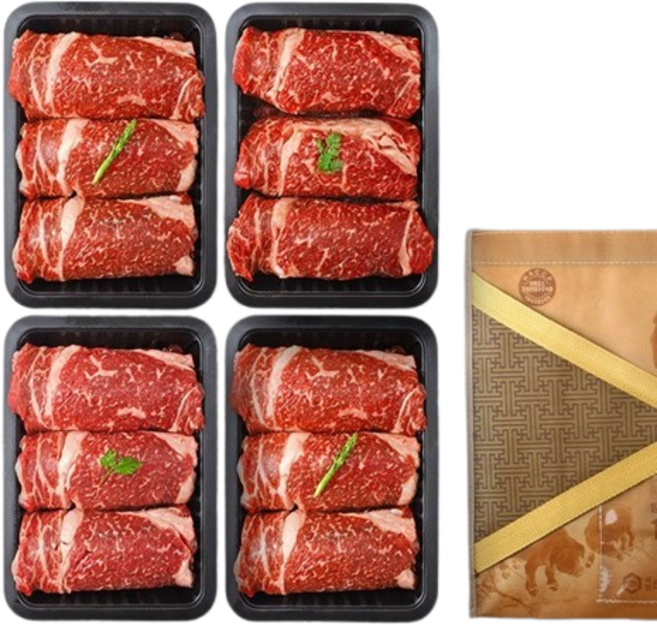[해담한우] 1등급 한우 명품 구이세트 2호 2kg (등심500g x 4팩), 1개, 500g