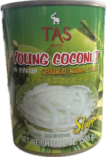 T.A.S Young Coconut Stripped in Syrup 영 코코넛 스트립 인 시럽, 565g, 1개