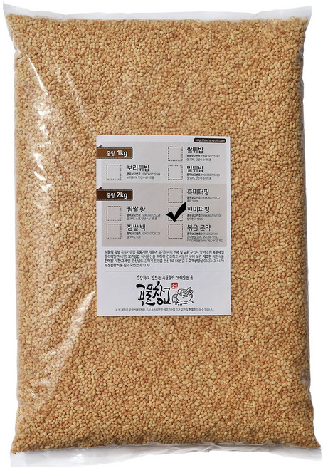 국산현미퍼핑 2kg 강정재료, 1개