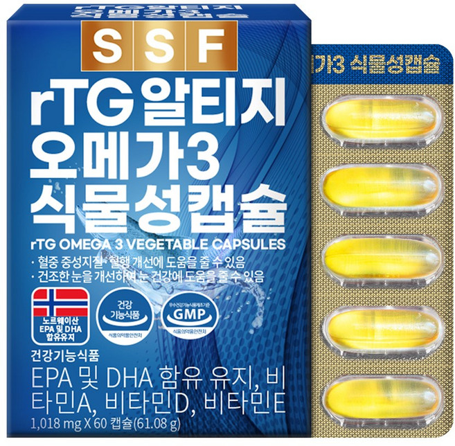 순수식품 rTG 알티지 오메가3 1000mg, 60정, 1개