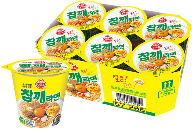 오뚜기 참깨라면 소컵 65g, 6개