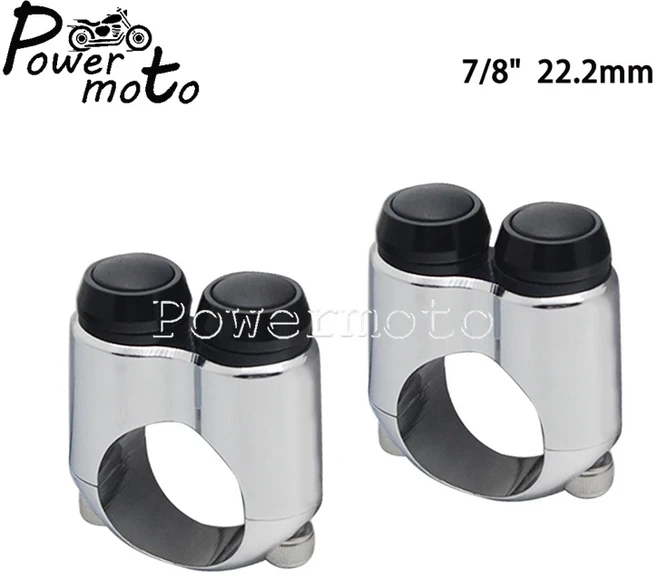 자동차타이어 2225 바이크 오토바이 색상8 핸들 바 호환 범용 자전거 카페 서 모토 기어 하우징 듀얼 순간, 01, 01 22 CHROME BLA 2X