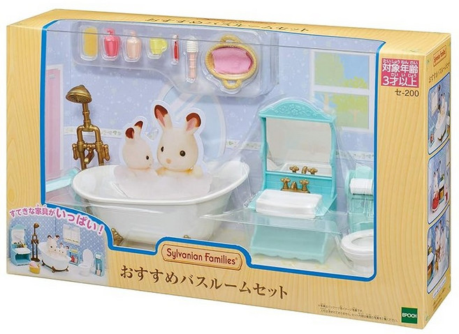 실바니아 패밀리 가구 욕실 세트 세-200 ST마크인증 3세이상 장난감 인형집 Sylvanian Families 에폭시사 EPOCH, 1개