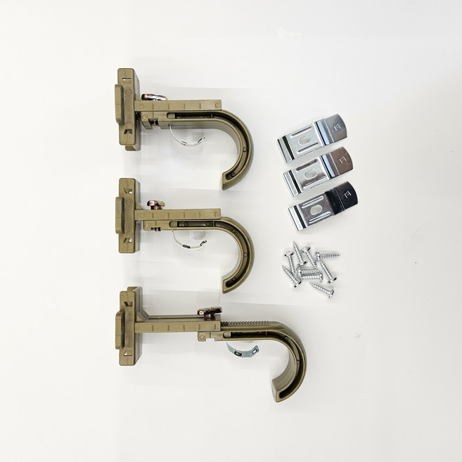 커블 플라스틱 커튼봉 조절브라켓, 1개, 브론즈35MM 1set