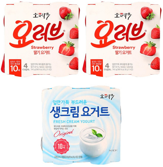 동원 소와나무 요러브 요거트 딸기8+생크림4, 85g