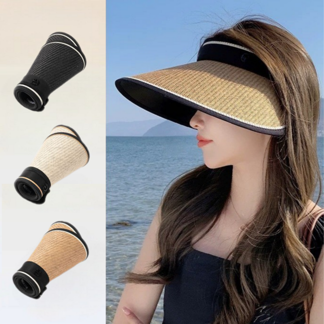 바렌스 돌돌이 썬캡 여성 여름모자 UPF50+