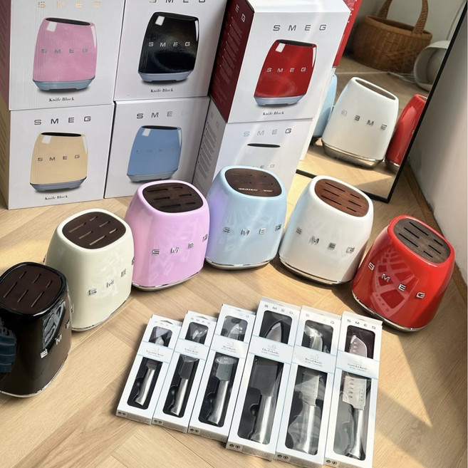 SMEG 칼세트 고급 스메그 나이프세트 (칼꽂이 + 칼 6종), 1개, 아이보리