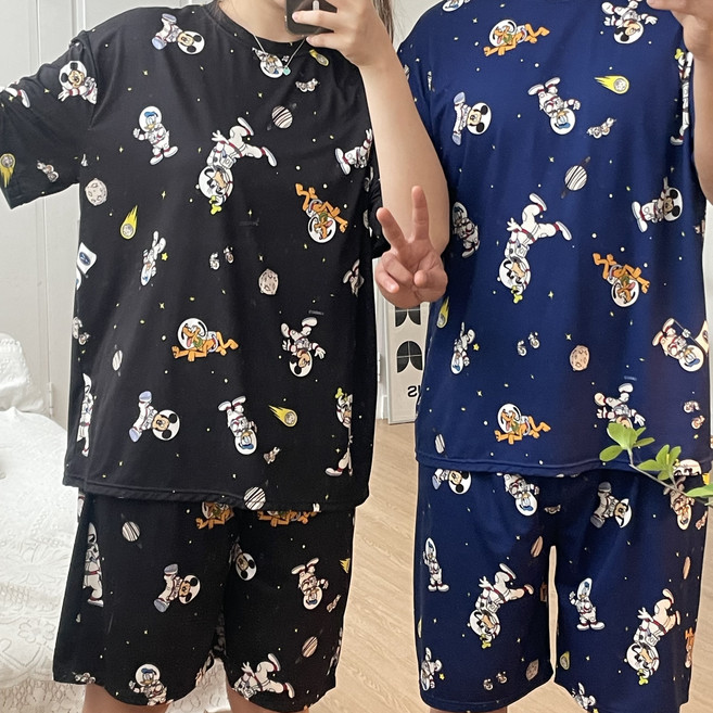 [데이오프] 우주 미키마우스 잠옷 커플잠옷 파자마 홈웨어 여성잠옷 잠옷바지 여자잠옷 빅사이즈잠옷 여성잠옷세트 여성실내복 신혼부부커플잠옷 커플파자마 파자마세트 패밀리잠옷 잠옷세트