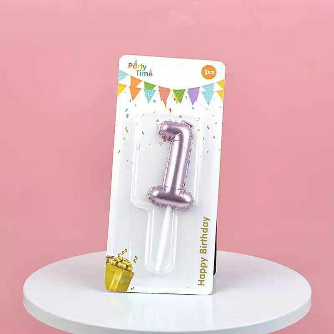 氣球造型數字蠟燭 生日蠟燭 慶生蠟燭 告白蠟燭 情人節 母親節, 1件, 粉色氣球數字蠟燭-1, 20g, 無味