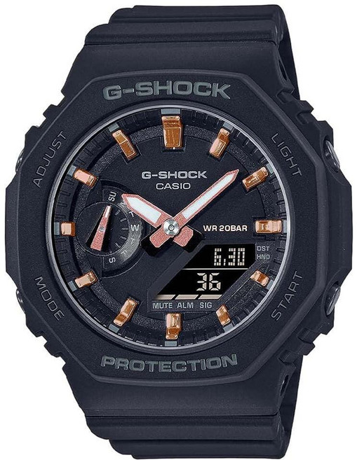 CASIO 카시오 유니 46.00mm 쿼츠 시계 블랙 아날로그 - 디지털 다이얼 및 레진 스트랩 GMA-S2100-1AER 494492