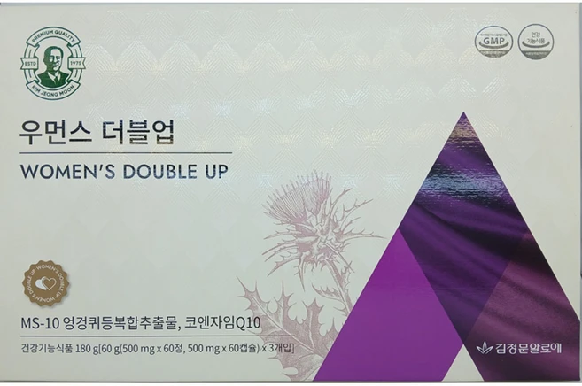김정문알로에 우먼스 더블업 60정x3개 - 마스크, 1박스, 600ml - 쿠팡