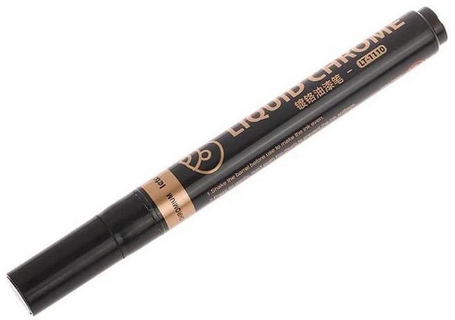 크롬 펜 마커 거울 방수 페인트 수리 모델 모형 카드 포스터 락 세라믹 유리 금속 골드 실버 브론즈, 1개, 2. 2.0mm Bronze