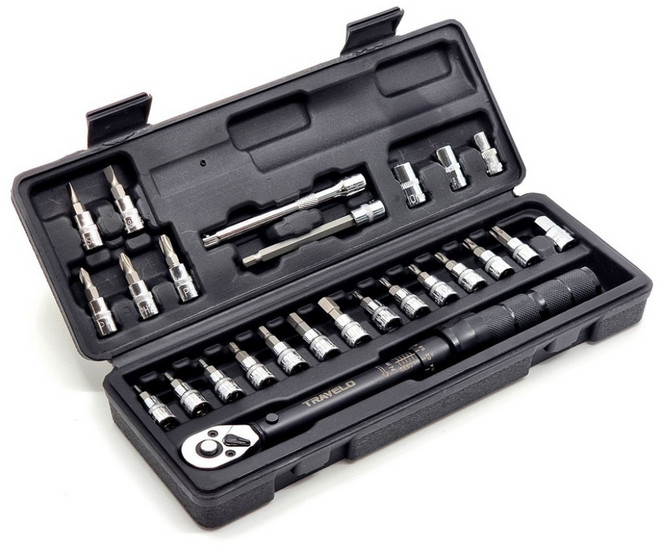 트레벨로 자전거 라쳇 육각렌치 별렌치 토크렌치 세트, 25pcs세트 (TTK-S-25), 1세트