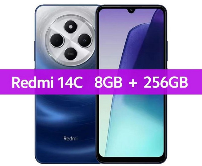 글로벌 버전 샤오미 레드미 14C 스마트폰 MediaTek Helio G81-Ultra 50MP AI 듀얼 카메라 6.88 인치 120, 256GB, 06 8GB 256GB Blue