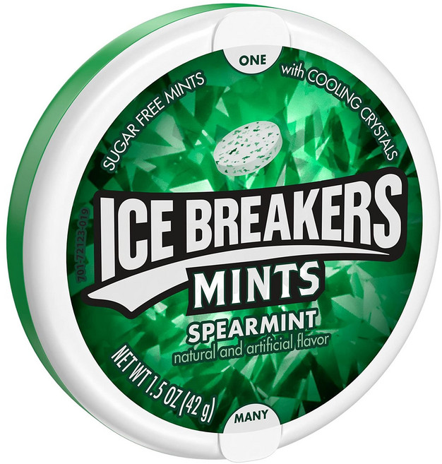 HERSHEY'S 아이스 브레이커스 스피어민트 무설탕 민트 1.5온스 HERSHEY'S 아이스 브레이커스 스피어민트 무설탕 민트 1.5온스, 1개, 42g