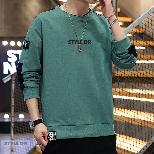 스타일닥터 남성 솔리드 맨투맨 춘추 패션 캐주얼 긴팔 티셔츠