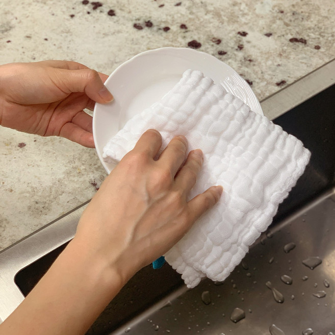 빨아쓰는 1초흡수 거즈순면 행주(6겹) 8개, 1세트