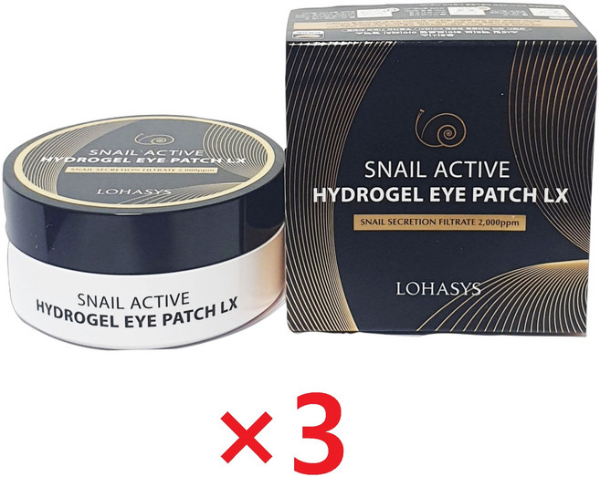 로하시스 스네일 액티브 하이드로겔 아이패치 LX 60매 EX 리뉴얼 미백 주름개선 기능성 화장품, 60개입, 3개