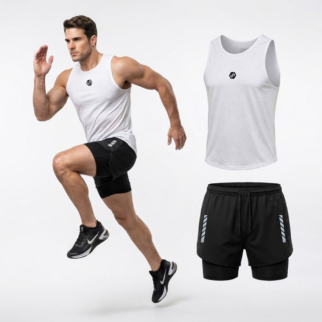 러닝복 싱글렛 투인원 숏팬츠 세트 마라톤 팬츠 운동복 짐웨어 트레이닝복