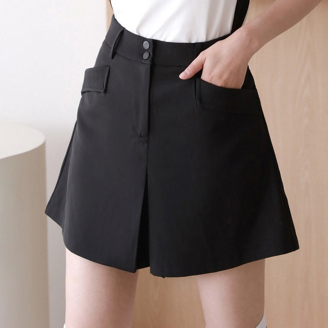 그레힙 여성 골프 반바지 하이웨스트 허리 밴드 4부 기장 큐롯 치마바지