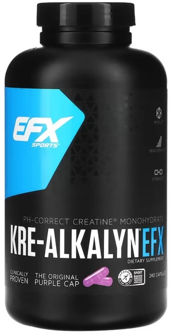 EFX 스포츠 Kre-Alkalyn 크레아틴 캡슐 750mg 240정, 1개 - 쿠팡