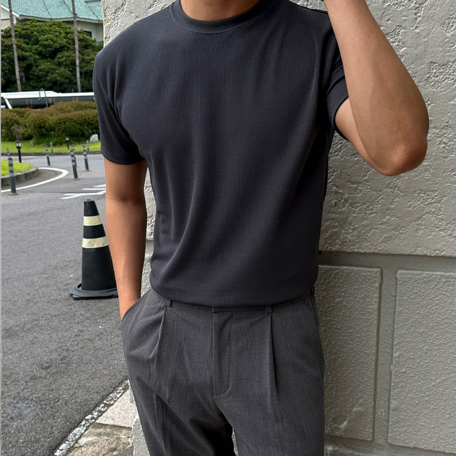 에스미 남자 데일리 머슬핏 슬림 반팔 티셔츠
