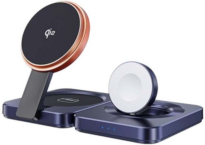 Choetech T636 Qi2 三合一磁吸折疊無線充電器, 1組, 藍色