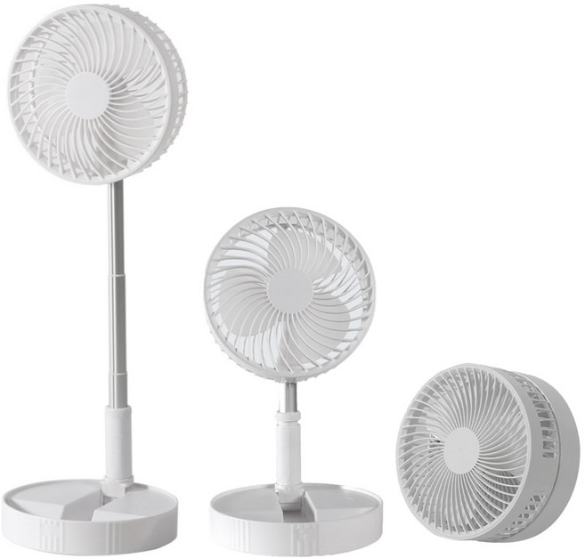휴대용 높이조절 접이식 선풍기 폴딩팬, 화이트