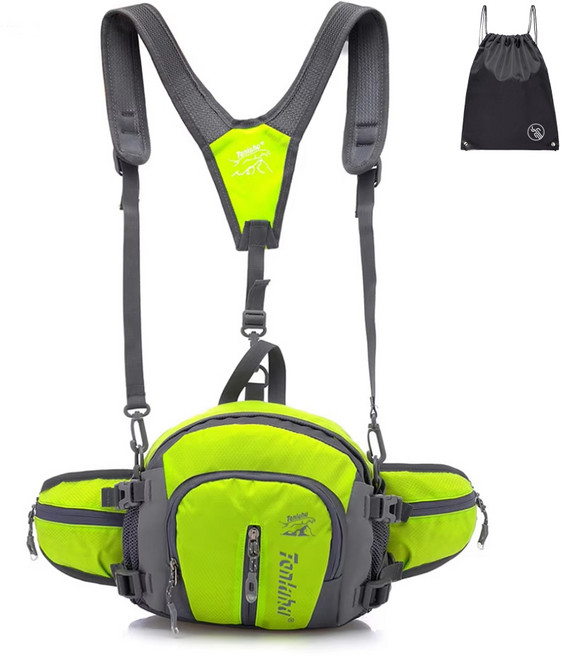 벨오라 멀티 숄더 힙색 배낭형 스포츠레저 등산용가방 방수 아웃도어 허리가방+PGN짐쌕(블랙), GREEN(그린)