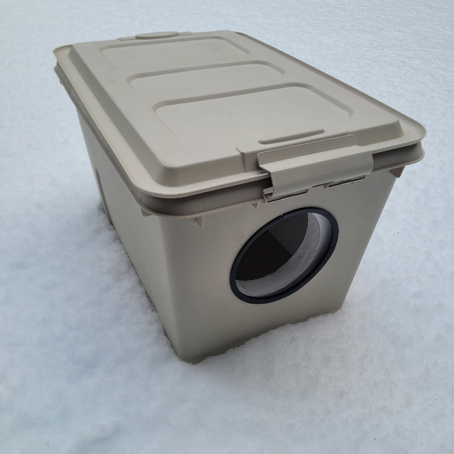 우드플러스 길고양이 야외용 하우스 겨울집, 1개, 연그레이