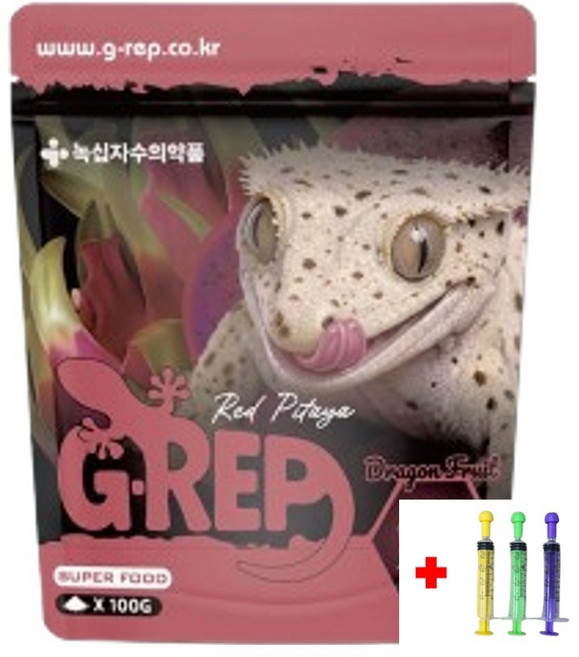 지렙 용과 후르츠 슈퍼푸드 주사기포함 G-rep 게코 크레 비어디 파충류 사료 밥 먹이, 1개, 100g