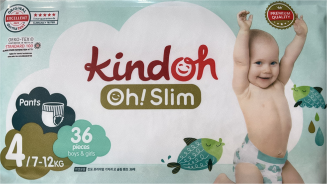 킨도 프리미엄 오슬림 팬티형 기저귀 아동용, 4단계, 36매
