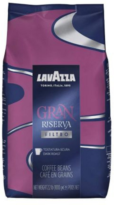 Lavazza 이탈리아 커피 라바짜 그란 리제르바 원두 블렌드 다크 에스프레소 로스트 2.2파운드 백 정통 이탈리안, Gran Riserva Filtro, 1개