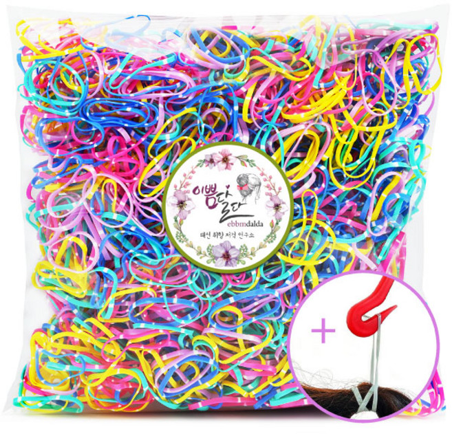 이쁨달다 이쁨도트밴드+이지컷 유아동 칼라고무줄 헤어끈 100g 고무줄칼